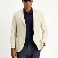 Light Beige 7 Drop Slim Fit Narrow Cut Wool Patterned Sport Jacket