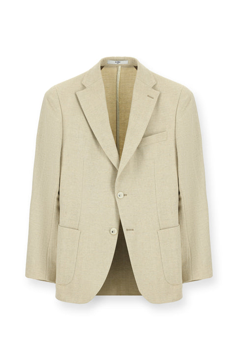 Light Beige 6 Drop Regular Fit Standard Cut Wool Patterned Sport Jacket