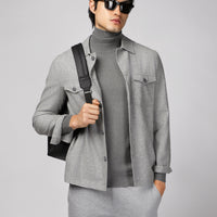 Medium Grey Melange 6 Drop Regular Fit Standard Cut Wool Sport Jacket