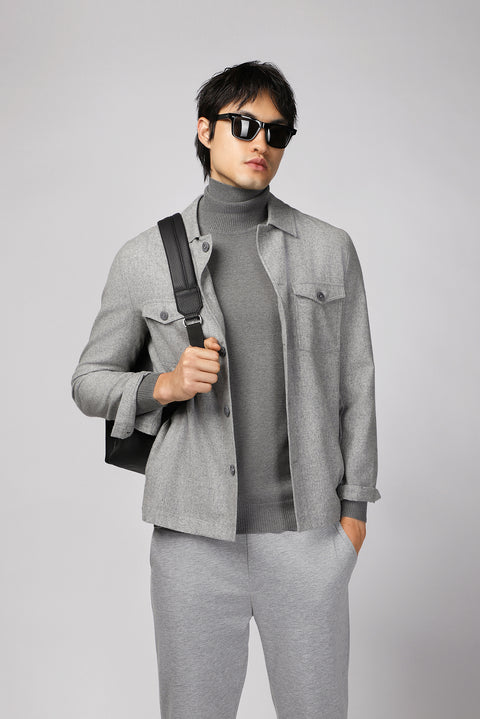 Medium Grey Melange 6 Drop Regular Fit Standard Cut Wool Sport Jacket
