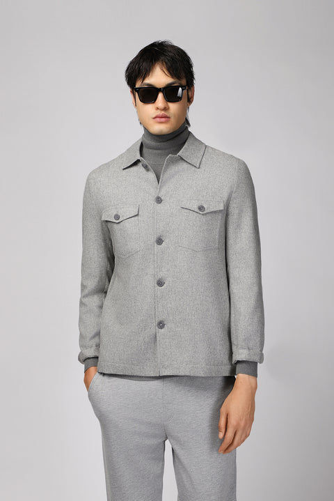 Medium Grey Melange 6 Drop Regular Fit Standard Cut Wool Sport Jacket