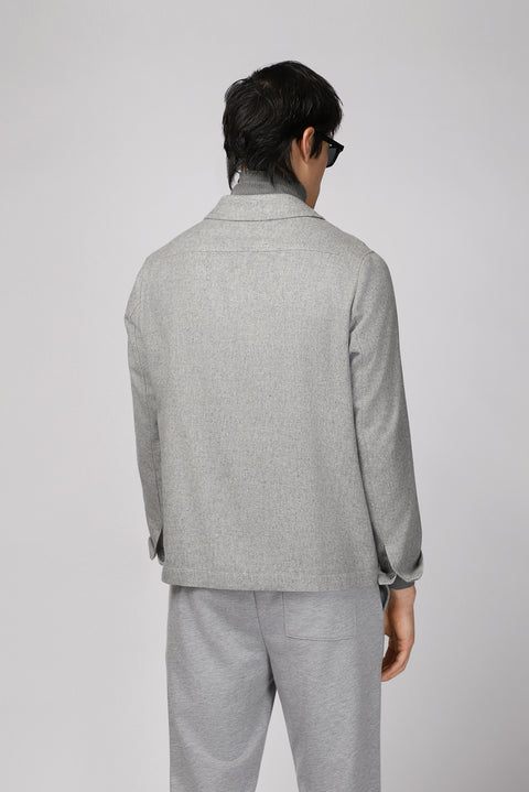 Medium Grey Melange 6 Drop Regular Fit Standard Cut Wool Sport Jacket