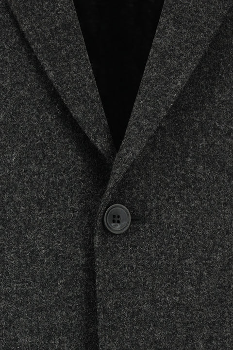 Medium Gray 4-Drop Relaxed Fit Sporty Patterned Wool Jacket