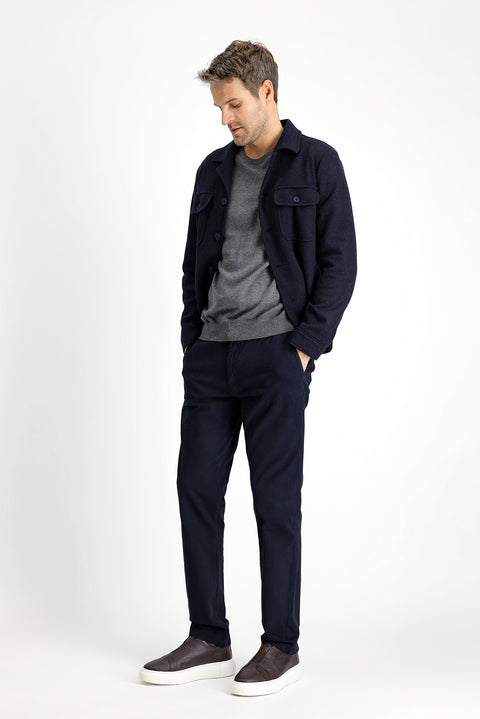 Dark Navy 6 Drop Regular Fit Standard Cut Wool Sport Jacket