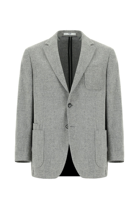 Light Grey 4 Drop Relaxed Fit Wool Sport Jacket