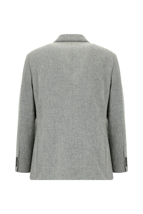 Light Grey 4 Drop Relaxed Fit Wool Sport Jacket