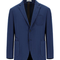 Medium Navy 4 Drop Relaxed Fit Wool Sport Jacket