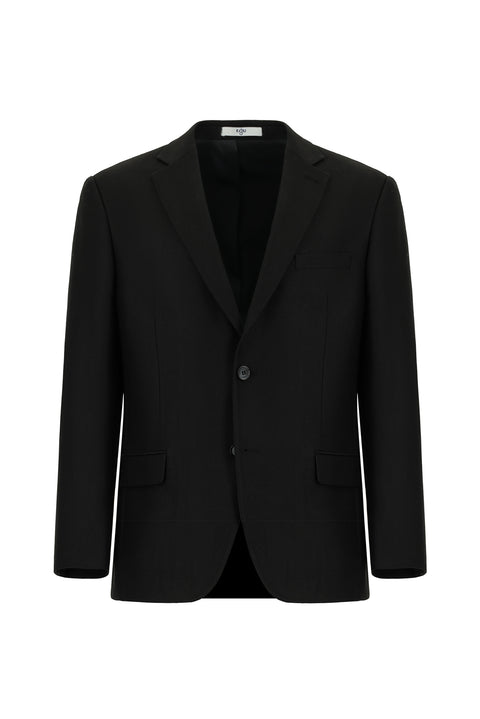 Black 4-Drop Relaxed Fit Classic Jacket