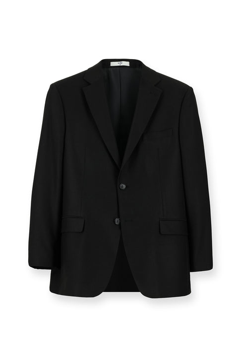 Black 4-Drop Relaxed Fit Classic Jacket
