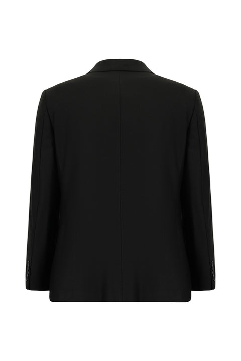 Black 4-Drop Relaxed Fit Classic Jacket