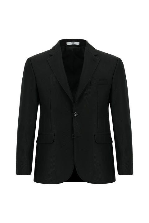 Black 6 Drop Regular Fit Standard Cut Striped Classic Jacket