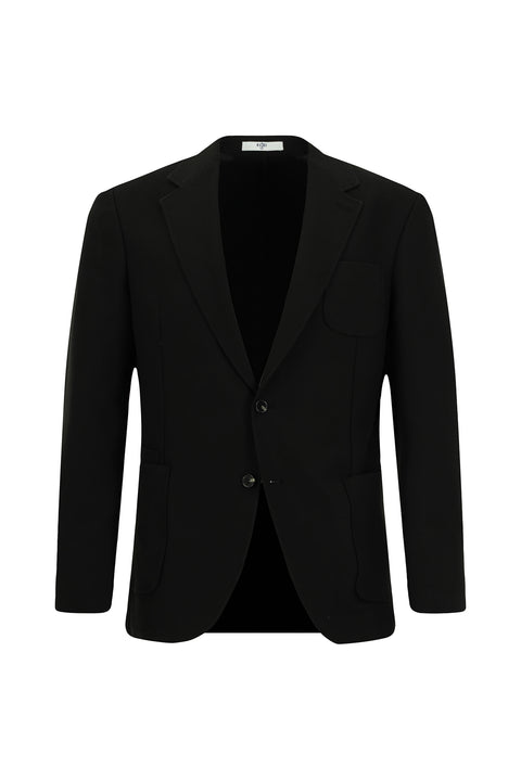 Black 8 Drop Muscle Fit Long Athletic Cut Lycra Sport Jacket