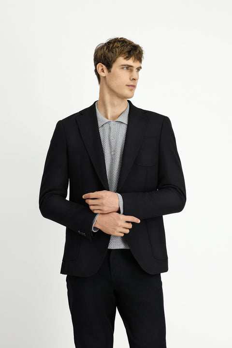 Black 8 Drop Muscle Fit Long Athletic Cut Lycra Sport Jacket