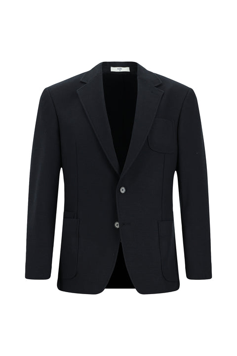 Black and Navy Blue 8 Drop Muscle Fit Long Athletic Cut Lycra Sport Jacket