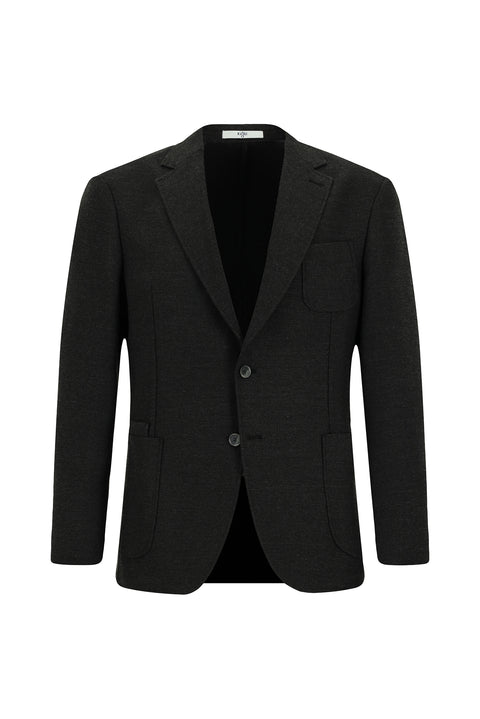 Dark Anthracite 8 Drop Muscle Fit Long Athletic Cut Lycra Sport Jacket