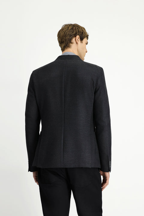 Dark Anthracite 8 Drop Muscle Fit Long Athletic Cut Lycra Sport Jacket
