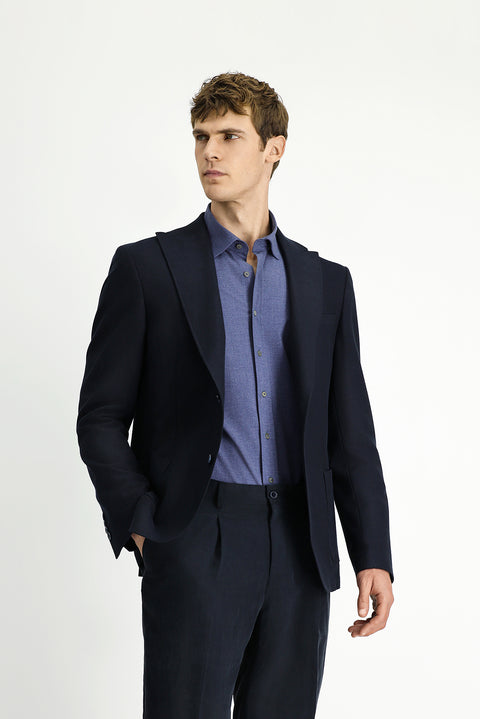 Black and Navy Blue 8 Drop Muscle Fit Long Athletic Cut Lycra Sport Jacket