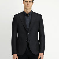 Dark Anthracite 8 Drop Muscle Fit Long Athletic Cut Lycra Sport Jacket