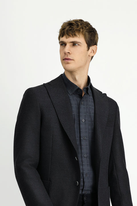 Dark Anthracite 8 Drop Muscle Fit Long Athletic Cut Lycra Sport Jacket