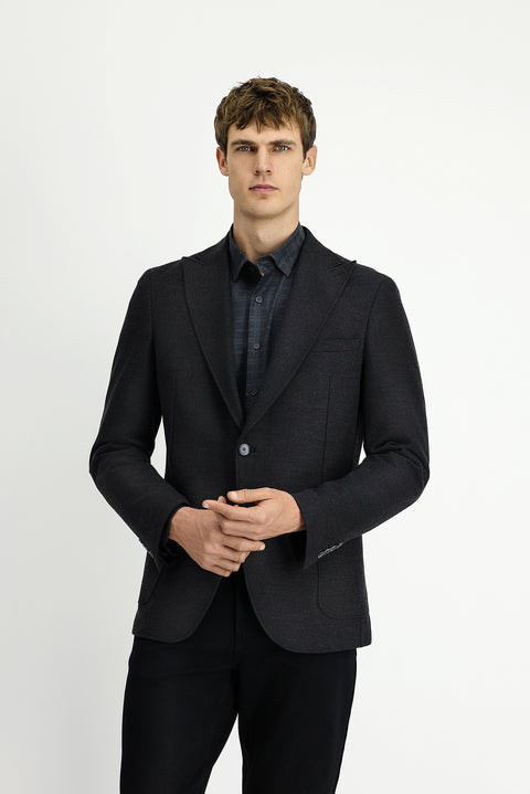 Dark Anthracite 8 Drop Muscle Fit Long Athletic Cut Lycra Sport Jacket