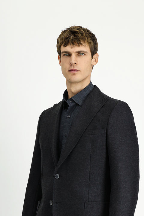 Dark Anthracite 8 Drop Muscle Fit Long Athletic Cut Lycra Sport Jacket