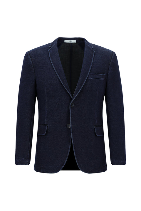 Dark Navy 7 Drop Super Slim Fit Extra Narrow Cut Sport Cotton Knit Jacket