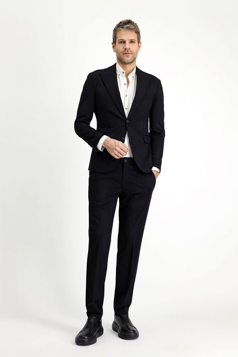 Black Techno-Line 7 Drop Slim Fit Stretch Sport Knit Jacket