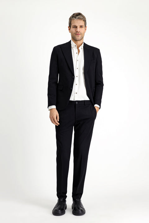 Black Techno-Line 7 Drop Slim Fit Stretch Sport Knit Jacket
