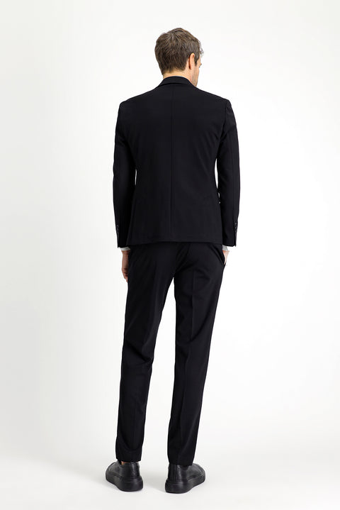 Black Techno-Line 7 Drop Slim Fit Stretch Sport Knit Jacket