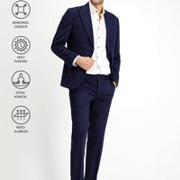 Medium Navy Techno-Line 7 Drop Slim Fit Stretch Sport Knit Jacket