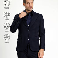 Dark Navy Techno-Line 7 Drop Slim Fit Stretch Sport Knit Jacket