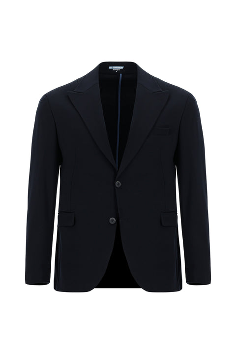 Dark Navy Techno-Line 7 Drop Slim Fit Stretch Sport Knit Jacket