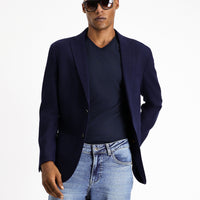 Dark Navy 6 Drop Regular Fit Standard Cut Wool Sport Italian Jacket