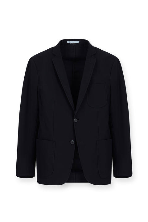 Dark Navy Techno-Line 7 Drop Super Slim Fit Extra Narrow Cut Sport Jacket