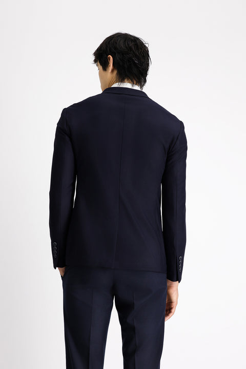 Dark Navy Techno-Line 7 Drop Super Slim Fit Extra Narrow Cut Sport Jacket