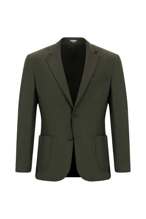 Dark Green Techno-Line 7 Drop Super Slim Fit Extra Narrow Cut Sport Jacket