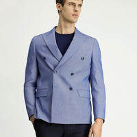 Blue 6 Drop Regular Fit Standard Cut Cotton Double-Breasted Jacket