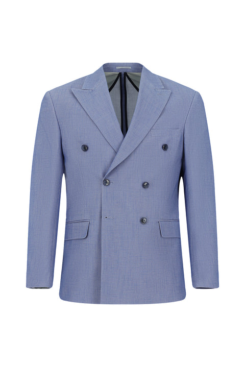 Blue 6 Drop Regular Fit Standard Cut Cotton Double-Breasted Jacket