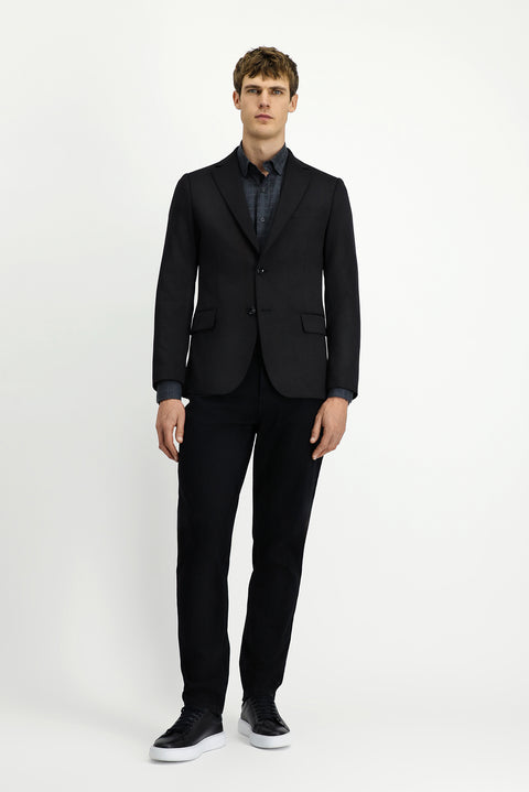 Black 6 Drop Regular Fit Standard Cut Lycra Classic Jacket