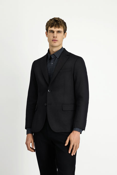 Black 6 Drop Regular Fit Standard Cut Lycra Classic Jacket