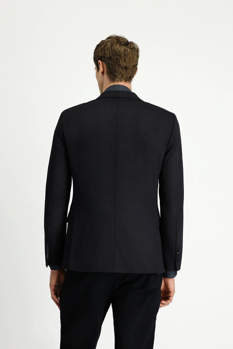 Black 6 Drop Regular Fit Standard Cut Lycra Classic Jacket