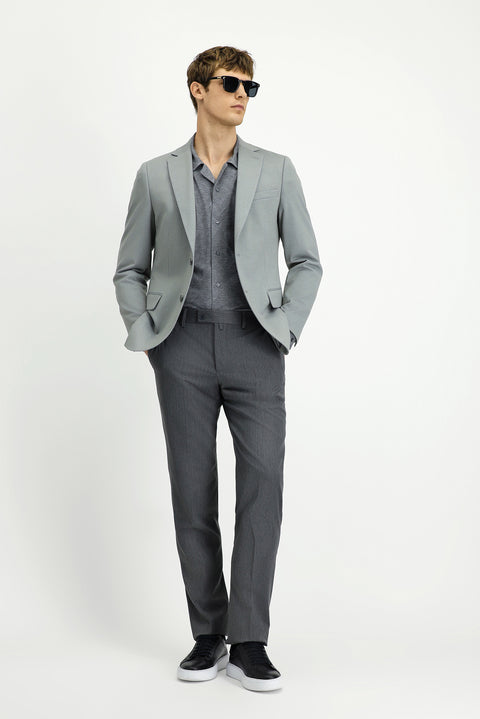 Medium Grey 6 Drop Regular Fit Classic Jacket with Lycra