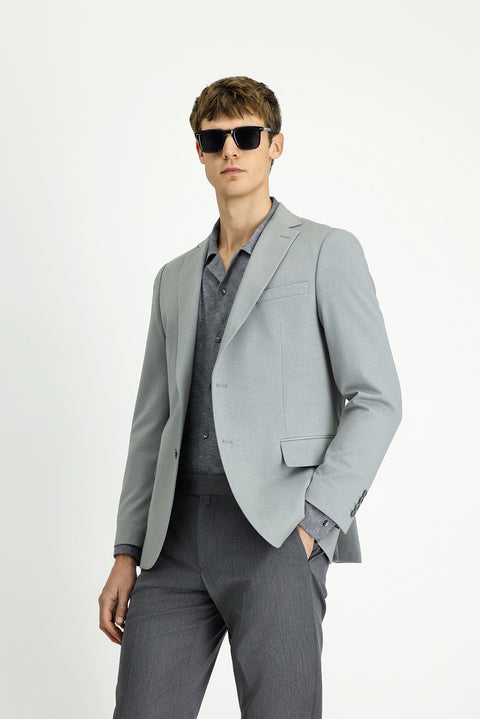 Medium Grey 6 Drop Regular Fit Classic Jacket with Lycra