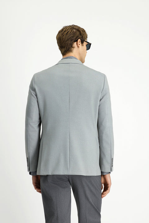 Medium Grey 6 Drop Regular Fit Classic Jacket with Lycra