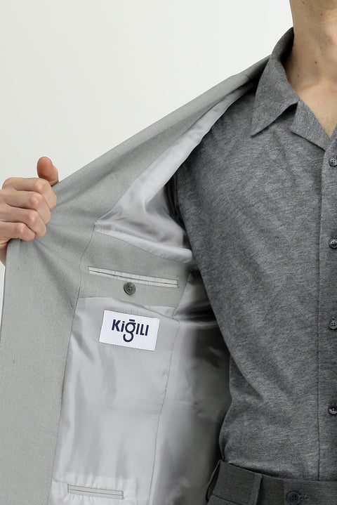 Medium Grey 6 Drop Regular Fit Classic Jacket with Lycra