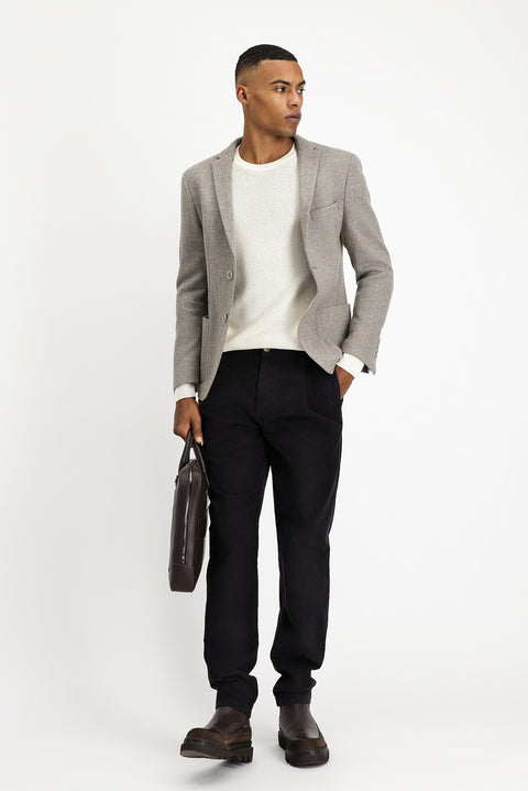 Medium Beige 4-Drop Relaxed Fit Wool Sport Jacket
