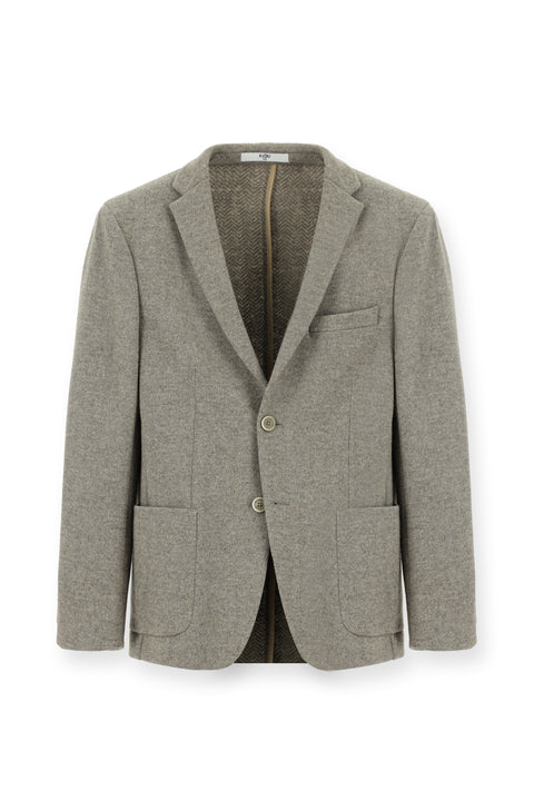 Medium Beige 4-Drop Relaxed Fit Wool Sport Jacket