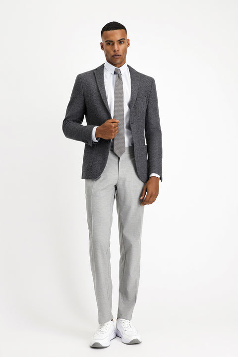 Dark Anthracite 4-Drop Relaxed Fit Wool Sport Jacket
