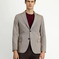 Light Brown 6 Drop Regular Fit Standard Cut Classic Patterned Jacket