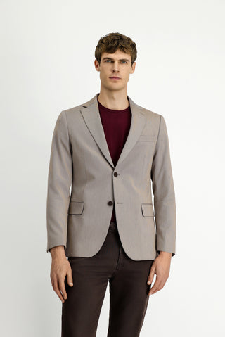  Açık Kahve  6 Drop Regular Fit Standart Kesim Klasik Desenli Ceket